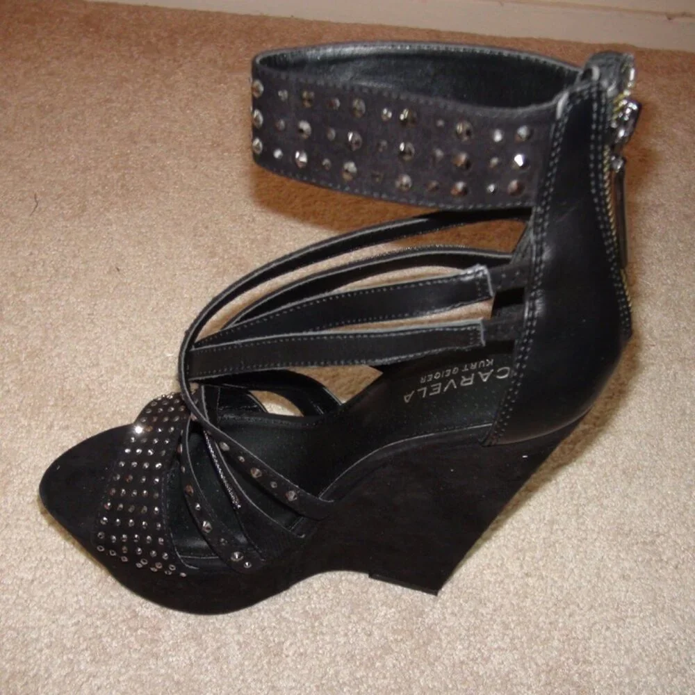 Carvela x Kurt Geiger Gertrude Embellished Wedge Platform Heels